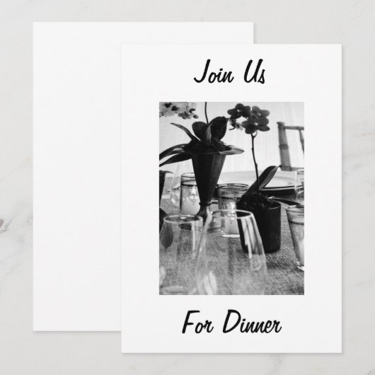 夕食に参加-招待状 招待状 (正面/裏面)