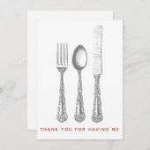 夕食のカードをお願いしてありがとう サンキューカード (正面/裏面)