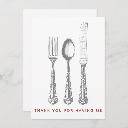夕食のカードをお願いしてありがとう サンキューカード (正面/裏面)