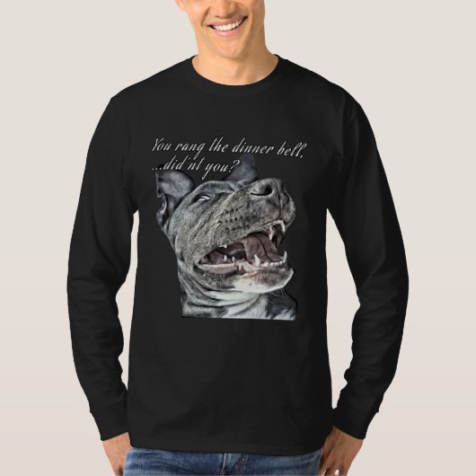 夕食のベルを鳴らした  犬と猫  メンズ・レディース Tシャツ (正面)