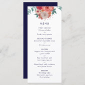 夕食のメニ結婚ューは赤いローズ·ネイビーブルー プログラム (正面/裏面)