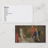 夕食の会話(で飲んでいる人および女性 名刺 (正面/裏面)