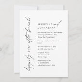 夕食の後ずっと幸せに結婚の駆け落ちパーティー 招待状 (正面)