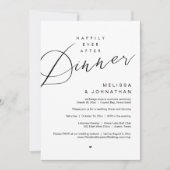 夕食の後は幸せに、結婚式のパーティー、黒で 招待状 (正面)