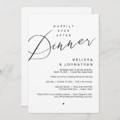 夕食の後は幸せに、結婚式のパーティー、黒で 招待状 (正面/裏面)