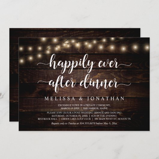 夕食の後も楽しく、の駆結婚け落ち盛り 招待状 (正面/裏面)