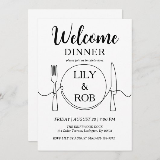 夕食の招待 招待状 (正面/裏面)