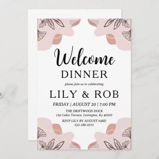 夕食の招待 招待状 (正面/裏面)