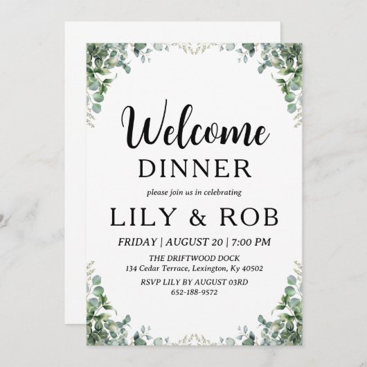 夕食の招待 招待状 (正面/裏面)