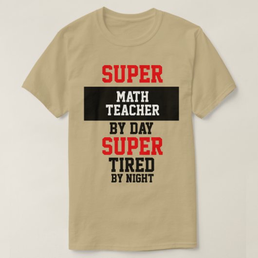 夕食の数学先生すごい夜の疲れ Tシャツ (デザイン正面)