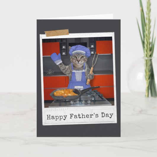 夕食の準備完了!父の日のカード カード (正面)