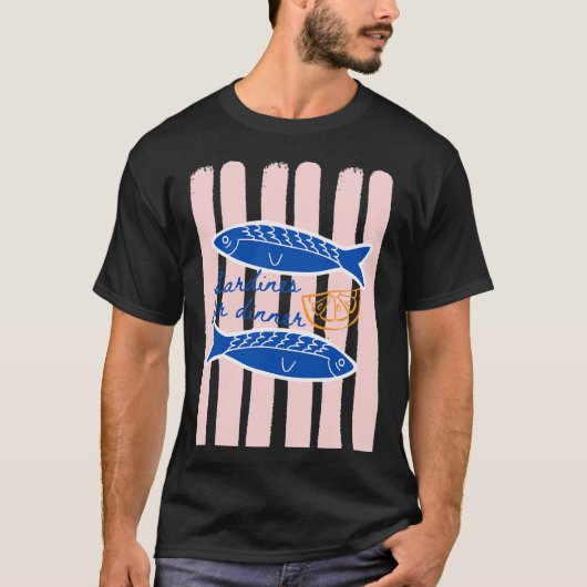 夕食はイワシ - サマーテイー Tシャツ (正面)