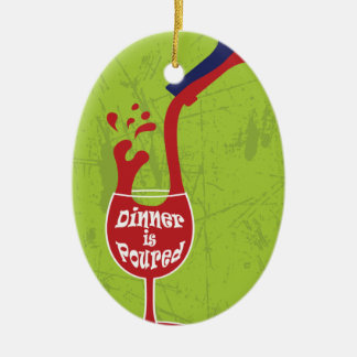 夕食は注がれたオーナメントです セラミックオーナメント