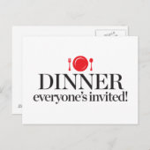 夕食は皆招待されました インビテーションポストカード (正面/裏面)