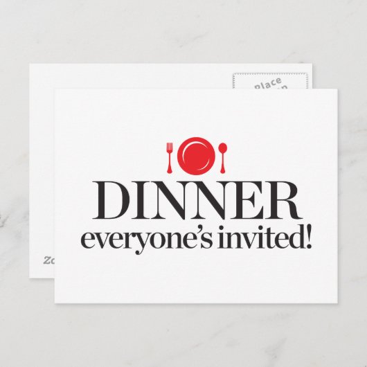 夕食は皆招待されました インビテーションポストカード (正面/裏面)