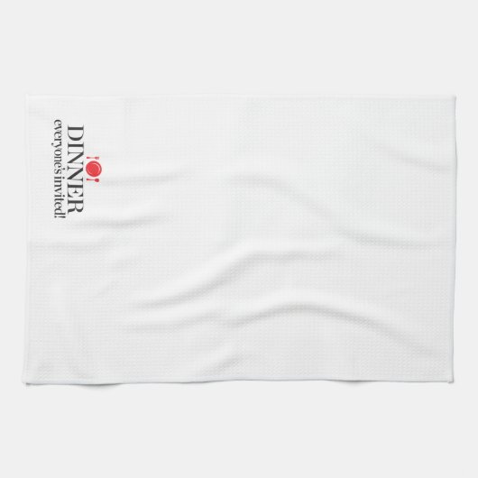 夕食は皆招待されました キッチンタオル (横)