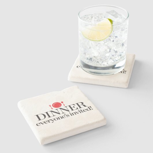 夕食は皆招待されました ストーンコースター (横)