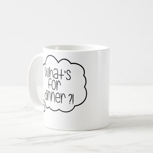 夕食は？おもしろい引用文 コーヒーマグカップ (正面左)