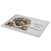 夕食は?トルコ予測できな感謝祭 カッティングボード (角)