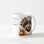 夕食は?トルコ予測できな感謝祭 コーヒーマグカップ (正面右)