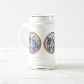 夕食を探している青と白のアイスオオカミ ビールジョッキ (正面左)