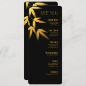 夕食メニュー魅力的なタケは金ゴールドホイル|の黒を去ります メニュー (正面/裏面)