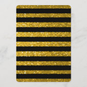 夕食メニュー|金ゴールドおよび黒のストライプ メニュー (裏面)