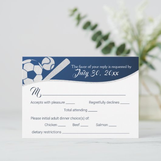 夕食付きサッカー野球応答カード 出欠カード (スタンド正面)