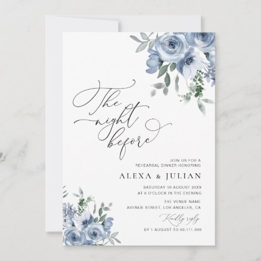 夕食前の夜 招待状 (正面)