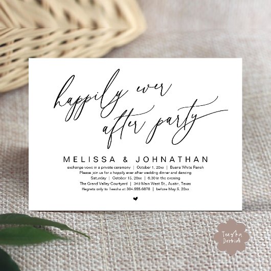 夕食後の幸モダン結婚福 招待状