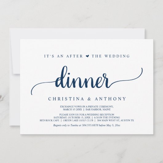 夕食後結婚に駆け落ち素朴行為 招待状 (正面)