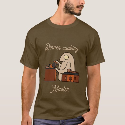 夕食料理の達人 Tシャツ (正面)