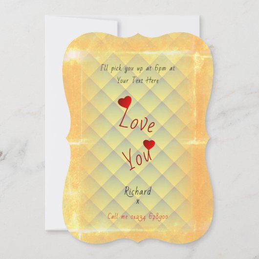 夕食日 招待状 (裏面)