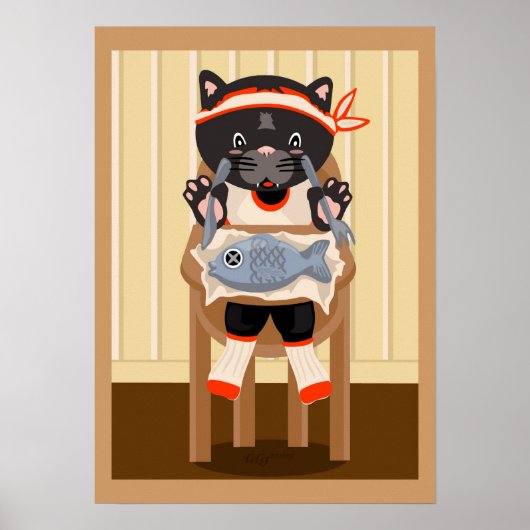 夕食用の魚ポスター ポスター (正面)