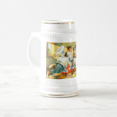 夕飯を食べている猫たち ビールジョッキ (正面左)