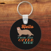 外おもしろい側から外の宇宙動物こんにちは キーホルダー (正面)