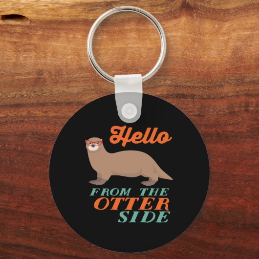 外おもしろい側から外の宇宙動物こんにちは キーホルダー (正面)