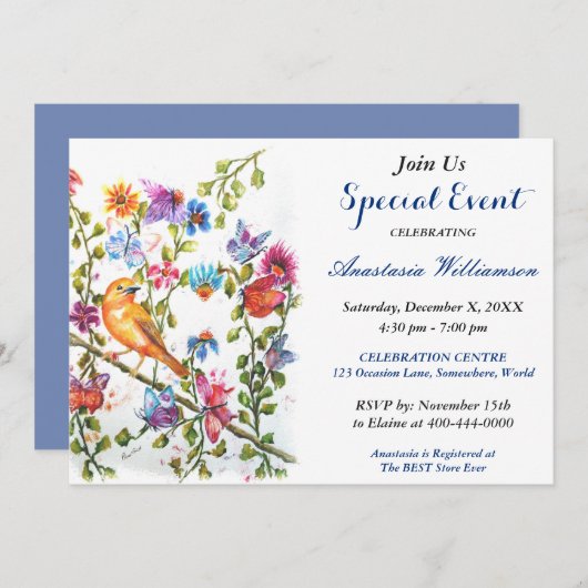 外お洒落外パーティーイベント招待状 招待状 (正面/裏面)