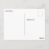 外かわいらしでコーヒーを飲むリラックス女性 ポストカード (裏面)