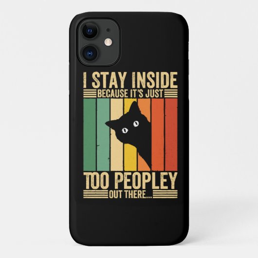 外が人混みすぎて家に籠る黒猫 Case-Mate iPhoneケース (裏面)