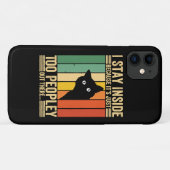 外が人混みすぎて家に籠る黒猫 Case-Mate iPhoneケース (裏面(横))
