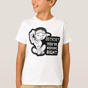 外でか。 あなたは右のおもしろいな賭博のデザインをからかうこと Tシャツ