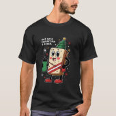 外ではスナックのクリスマスツリーのようにおもしろい見える Tシャツ (正面)