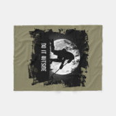 外でやれ（ホッケー） フリースブランケット (正面(横))