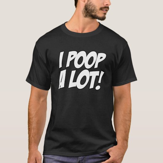 外でよくうんちをする サーカスティックな引用 Tシャツ (正面)