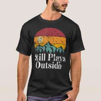 外で遊ぶのがやめられない - 楽しいハイキング キャンプ Tシャツ
