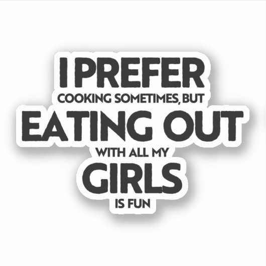 外で食べるのが好きな女の子 シール (正面)
