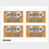 外に乗る 長方形シール (シート)