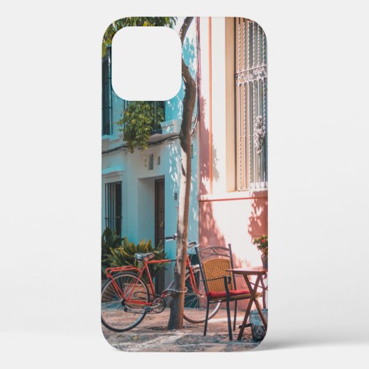 外に二つの茶色のテーブルが Case-Mate iPhoneケース (裏面)