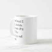 外に人が出て行きすぎて家に居ることもある コーヒーマグカップ (正面左)